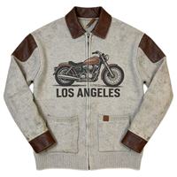 Cardigan zippé côtelé oversize vintage décontracté pour homme, style streetwear automne-hiver, avec poches, vente en gros