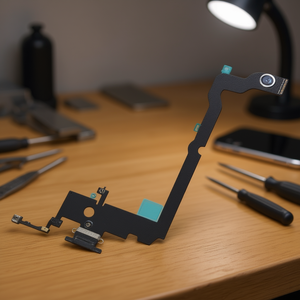 สายชาร์จแบบยืดหยุ่นของแท้พร้อมไมโครโฟนสำหรับไอโฟน เอ็กซ์เอส แม็กซ์สีดำ - Product Image 2