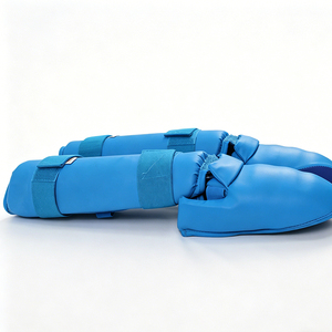Protector de Rodilla de Piel Sintética para Karate, Taekwondo, <span class=keywords><strong>Kung</strong></span> <span class=keywords><strong>Fu</strong></span>, MMA, Boxeo, Entrenamiento, Azul/Rojo, Unisex, Tallas S-XL - Product Image 6