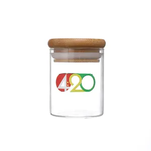 Wholesale Food Storage High Quality Custom Made Decorate Fancy Glass Jars With Bamboo Lid