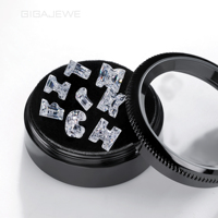 GIGAJEWE 5*7mm 1ct D Color Alphabet Letter Cut Moissanite 26 Lettres Pierre en vrac taillée à la main pour bijoux personnalisés