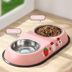Qbellpet – Gamelles doubles amovibles en acier inoxydable pour chiens et chats, motifs <span class=keywords><strong>de</strong></span> dessins animés mignons, plusieurs couleurs - Product Image 4