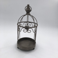 Jardinière rétro en métal en forme de cage à oiseaux, support décoratif pour plantes pour rebord de fenêtre, toit, serre, véranda, ornement de maison