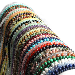 Cuentas redondas de piedra Natural de 2/3mm, amatista, ágata, <span class=keywords><strong>Ojo</strong></span> de Tigre, piedras preciosas, cuentas de turquesa, Diy para joyería, collar, fabricación de pulseras - Product Image 4