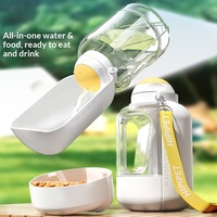 Bouteille d'eau portable pour chien en plastique grande capacité, soigneusement sélectionnée, style seau, tout-en-un, pour l'alimentation automatique des animaux de compagnie en déplacement