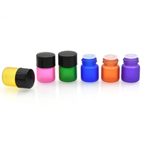Flacon en verre miniature portable de 1 ml, couleurs arc-en-ciel mat, flacon tubulaire pour échantillon, flacon en verre de 1/4 dram pour huile essentielle, parfum