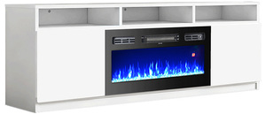 Chimenea LED con Efecto Cristal para Sala de Estar, Chimenea Interior con Repisa, Blanca, Moderna, Decorativa, Tv6332fsb-c - Product Image 5