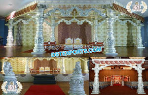 Exclusivo Jodha Akbar tema boda Mandap nuevo diseño boda oro tallado Mandap gran boda india Jodha Akbar MandapsUSA - Product Image 4