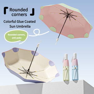 Paraguas Plegable Automático Anti-Rebote para Sol y Lluvia, Protección UV, Revestimiento de Pegamento Colorido, Sombrilla para Mujer - Product Image 1