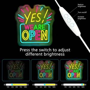 Enseignes Néon Ouvertes Dimmable Alimenté par USB Grand OUI <span class=keywords><strong>NOUS</strong></span> <span class=keywords><strong>SOMMES</strong></span> OUVERTS Enseigne Néon Led CUSTOM LED NEON LIGHTS - Product Image 6