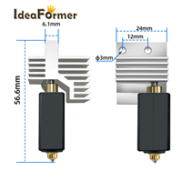 Ide mantan pencetak 3D kepala cetak Hotend Kit ekstruder nosel Aloi tembaga 140x160x40mm untuk Elegoo Centauri karbon