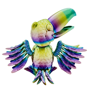 Figura Articulada de Tucán Impresa en 3D, Juguete Antiestrés con Articulaciones Móviles, Decoración de Escritorio, Alivio del Estrés, Pájaro Colorido, Regalo para Mayores de 7 Años - Product Image 5