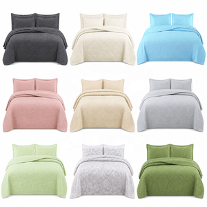 Colcha de Tamaño Europeo, Color Sólido, Algodón Puro, Steppdecke, Narzuta, Pikowana, Juego de Tres Piezas, <span class=keywords><strong>Boutis</strong></span> Transfronterizo, Minimalista - Product Image 2