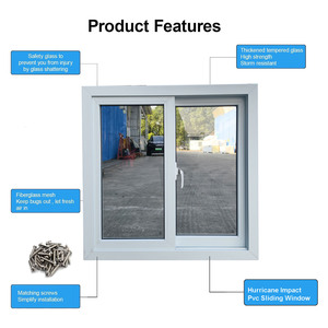 Finestre e Porte Scorrevoli Orizzontali in PVC a Doppio Vetro con Zanzariera Magnetica, Isolamento Termico, Moderne, in Vinile, Resistenti agli Uragani - Product Image 6