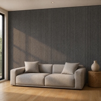 Panneau mural en PU L3-2 Texture de pierre à rainures fines 1200x600x25mm Revêtement décoratif pour murs intérieurs et extérieurs