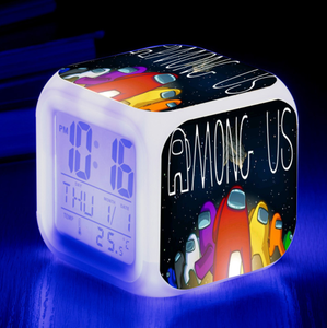 Réveil numérique LED coloré pour enfants, avec lumière nocturne, motif dessin animé mignon, périphérique de <span class=keywords><strong>jeu</strong></span> - Product Image 2