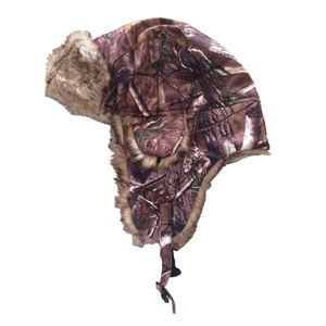 겨울 자수 로고와 2023 핫 세일 사용자 정의 위장 모피 트래퍼 모자 - Product Image 5