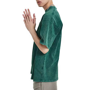 T-shirt pour homme décontracté d'été à manches courtes, vintage, ample, logo personnalisé, flocon de neige frit, batik, lavé, surdimensionné - Product Image 5