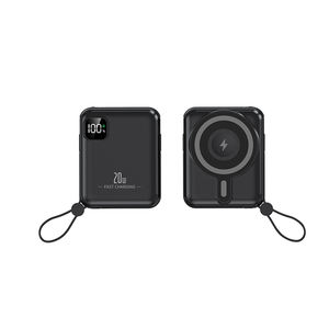 Мини Беспроводное зарядное устройство 15 Вт магнитный беспроводной Power Bank 10000 мАч со встроенным кабелем для часов мобильного телефона - Product Image 1