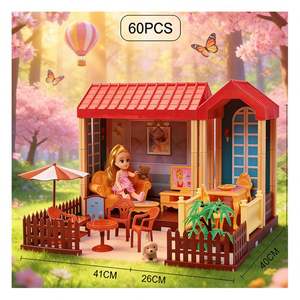 Casa de Muñecas de Plástico para Niños, Juguete de Gran Tamaño con Muebles y Accesorios, Juego de Imitación, Mansión, Villa, Regalo para Niños - Product Image 4