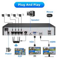 Tuya 4mp 8mp IP POE Kamera Kiti Ağ Kamerası Dahili Mikrofon İnsan Algılama 4 Kanal 8 Kanal AI NVR Dış Mekan Metal