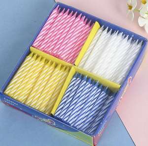 Huming – gâteau d'<span class=keywords><strong>anniversaire</strong></span>, petite bougie blanche en spirale colorée, bon marché, 2023 - Product Image 2