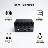 Mini PC Rockchip RK3566 Edge PC Compatible con Módulo AI M.2 DEEPX DX-M1 25T con Comunicación 4G LTE WiFi Ubuntu24.04 Linux RK3566
