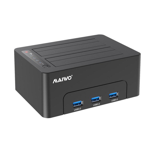 MAIWO Dual Bay Usb Clone Hdd Docking Station for Sata Hard Drive Duplicator with USB HUB Docking K3082H