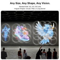 HDFocus - Proyector de Ventilador Holográfico 3D de 65 cm 1x3 para Interiores, Equipo de Publicidad Metálico para Pantallas LED con Gráficos de Alto Impacto