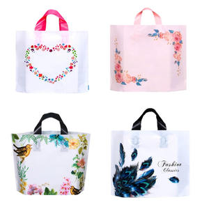 Bolsas de plástico florales para compras, bolsas de regalo con asa de bucle para clientes, <span class=keywords><strong>Boutique</strong></span>, fiestas, embalaje de ropa, regalos - Product Image 3
