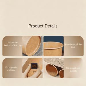 Vasos de Papel Kraft Ecológicos de <span class=keywords><strong>Pared</strong></span> Simple con Logotipo Personalizado Impreso, Vasos de Papel Ecológicos para Bebidas de Café, Té y Otras Bebidas - Product Image 5