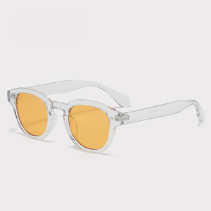 Lunettes de soleil unisexes rétro à monture ronde en PC, protection UV400, personnalisables, noires, vente en gros à prix réduit - Product Image 6