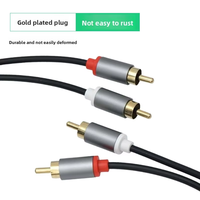Câble audio plaqué or, mâle vers mâle, prise 2RCA pour systèmes stéréo, amplificateurs, home cinéma et systèmes HiFi
