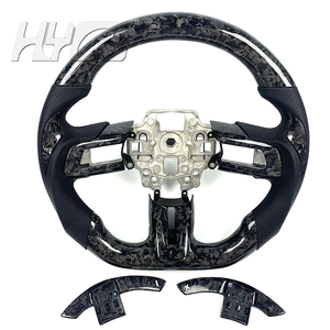 Volant de voiture personnalisé, volant sport amélioré en fibre de carbone forgée pour <span class=keywords><strong>Ford</strong></span> <span class=keywords><strong>Mustang</strong></span> GT - Product Image 1