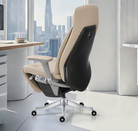 Chaise de bureau en cuir réglable à dossier haut avec fonction de relaxation de luxe, chaise d'ordinateur pour dirigeant