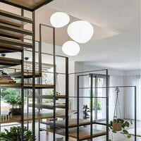 Suspension moderne créative italienne en forme d'œuf de galet pour LOFT, villa, plafond haut, duplex, escalier, chevet, salle à manger, bar, cristal
