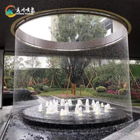 Fontaine d'extérieur en pierre avec cascade, équipement de piscine, spectacles lumineux musicaux extérieurs à changement de couleur, vente chaude