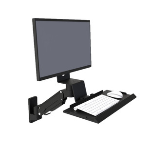 T9-GA01KBL công nghiệp màn hình đứng với New gấp Khay bàn phím 90 độ nghiêng góc khí mùa xuân cánh tay Chiều cao có thể điều chỉnh - Product Image 3