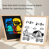 Tableau magnétique en bois Montessori PP TOYS - Double face - Chevalet pour enfants - Aimants alphabétiques - Écriture sans poussière - Réutilisable - 3-13 ans