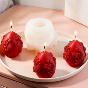 แม่พิมพ์เทียนหอมลายดอกไม้ TangChu สไตล์ INS งานฝีมือตกแต่งบ้าน ของตกแต่งหินอโรมา แม่พิมพ์ซิลิโคนรูปทรงไม่สม่ำเสมอ - Product Image 2