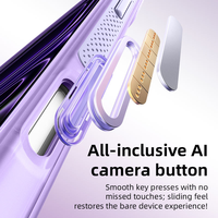 Étui de téléphone magnétique translucide mat de luxe pour iPhone 18 17 Pro Max avec support anneau métallique et boutons tactiles IA, coques de protection