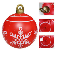 Boule de Noël géante rouge et verte, décorations de Noël, boule gonflable, boule de Noël en PVC gonflable décorée pour l'extérieur