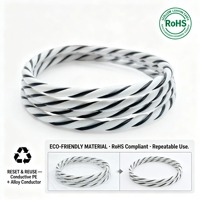 Câble de détection de fuites 100m à structure spirale, câble de détection de fuites 3,5 mm, plug and play, réutilisable pour la protection contre les inondations à domicile intelligent