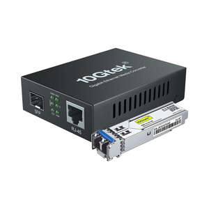 Convertisseur de média Ethernet Gigabit 10Gtek 1 Gbit SFP LX Monomode 10/100/1000M RJ45 1000Base-LX 1310nm 20km Modèle ASF13-24-20 Chine - Product Image 3