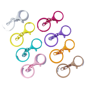 Hebillas de metal con pintura horneada de colores, llaveros de aleación de zinc, con diseños de camarón, en forma de 8 y pintados con spray de 3 puntos, en stock. - Product Image 2