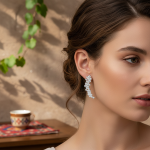 CZ Stone <b>Ear</b> <b>Cuff</b> Silver <b>Earring</b> Wholesale Handcrafted 925 Sterling Silver Turkish Jewelry - Product Image 3