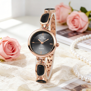 Montres à quartz de luxe pour femmes W154 Goldie, style chinois simple, bracelet en alliage, cadran en verre, boîtier épais, montres pour femmes - Product Image 4