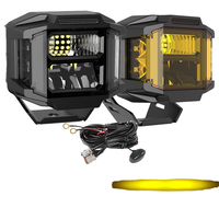 Kingshowstar 74W 3-en-1 Feux de travail LED Quatre projecteurs éclairants sur trois côtés pour montants A, feux de jour DRL et projecteurs tout-terrain pour voiture