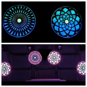 Lampe à Effet Scénique LED Caleidoscope Rond 67cm, Lumière Abysse DMX512, Tête Mobile à Double Moteur, Rotation Ininterminable pour DJ, Club, Fête - Product Image 3