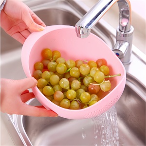 Kit D'Outils de Nettoyage D'Évier de Cuisine en Plastique PP Égouttoir à Fruits et Légumes Bol de Lavage de Riz <span class=keywords><strong>Passoire</strong></span> Filtre Panier et <span class=keywords><strong>Tamis</strong></span> - Product Image 6